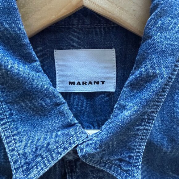 ISABEL MARANT BHELYN GEOMETRIC PRINT DEINIM SHIRT -- Mens S/ Womens M/L - Picture 8 of 10